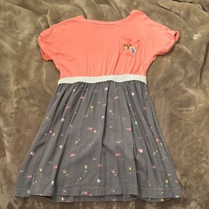 Gymboree Peach and Charcoal Dress with Unicorn Accent